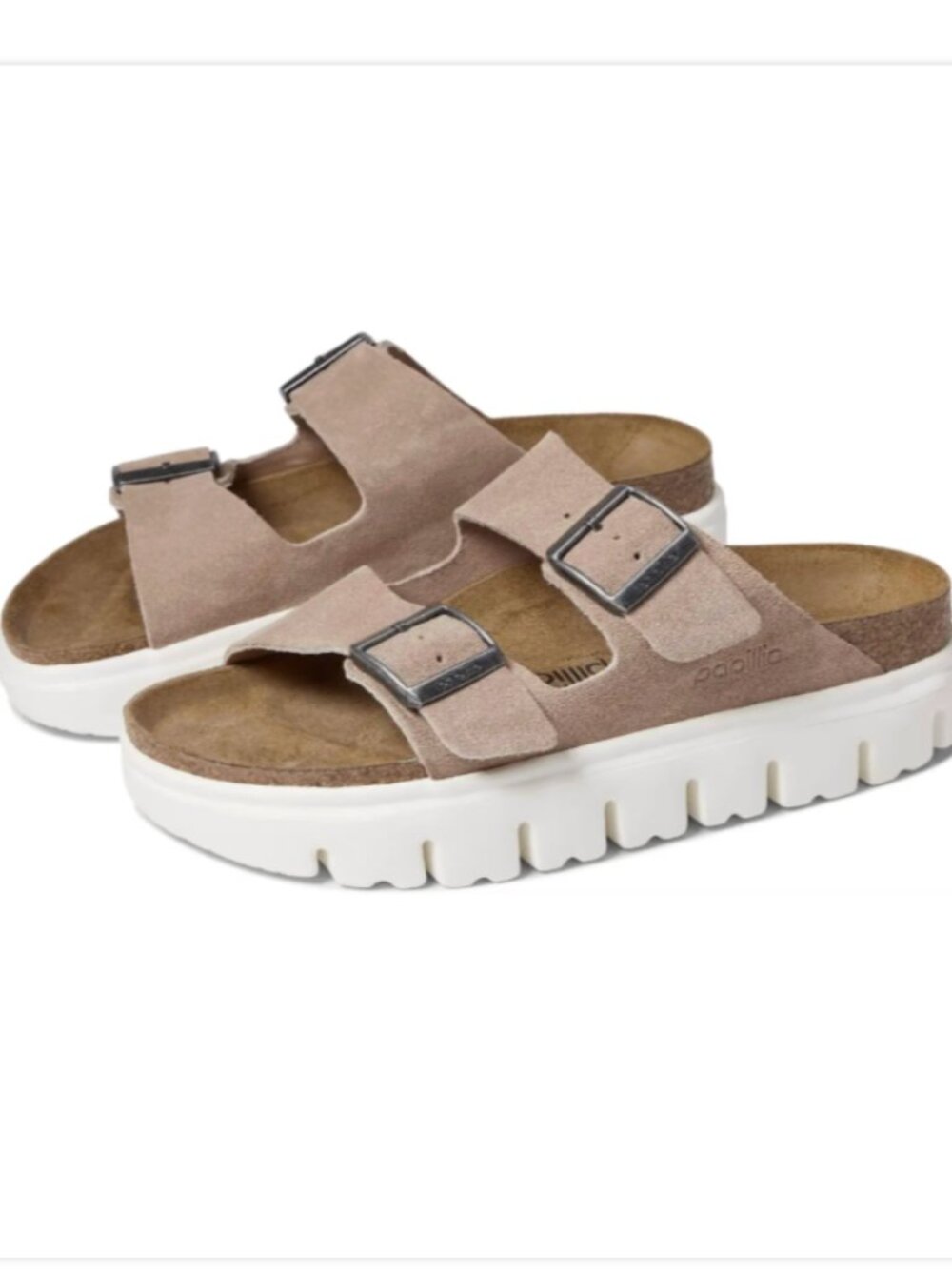 Birkenstock Papillio Arizona Chunky Suede Sandals Warm Sand Size 40